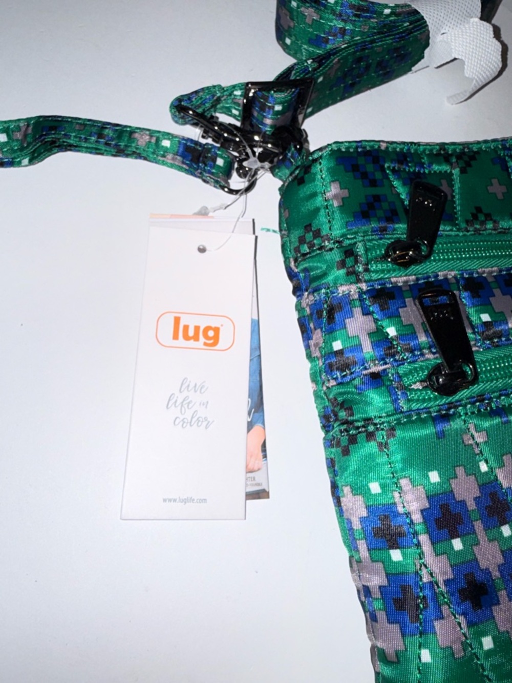 lug Green and Blue Patterned Crossbody Bag - Picture 2 of 5
